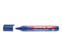 edding 30 brilliant paper marker - blue - 1 waterproof permanent marker - round nib 1.5-3 mm - vibrant colours - lightfast marking on paper, card, cardboard, plastic, metal and glass
