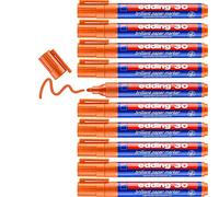 edding 30 brilliant paper marker - orange - 10 waterproof permanent markers - round nib 1.5-3 mm - vibrant colours - lightfast marking on paper, card, cardboard, plastic, metal and glass