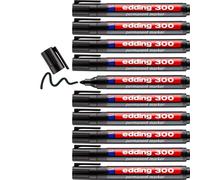 edding 300 permanent marker - black - 10 pens - round tip 1.5-3 mm - waterproof,