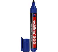 edding 300 Permanent Marker - Blue - 1 Pen - Round Tip 1.5-3 mm - Waterproof, Quick-Drying, Smear-Proof Pens - for Cardboard, Plastic, Glass, Wood, Metal and Fabric