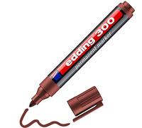 edding 300 permanent marker - brown - 1 pen - round tip 1.5-3 mm - waterproof, quick-drying, smear-proof pens - for cardboard, plastic, glass, wood, metal and fabric
