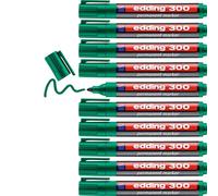 edding 300 permanent marker - green - 10 pens - round tip 1.5-3 mm - waterproof,