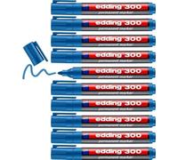 edding 300 permanent marker - light-blue - 10 pens - round tip 1.5-3 mm - waterproof, quick-drying, smear-proof pens - for cardboard, plastic, glass, wood, metal and fabric