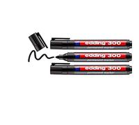 edding 300 Permanent Marker Pen - 1.5 - 3mm Bullet Tip - Black - Pack of 3