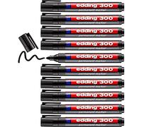 edding 300 Permanent Markers - Black - 50 Pens - Bullet Tip 1.5-3 mm - Waterproof, Quick Drying - Smudge-proof - for Cardboard, Plastic, Glass, Wood, Metal, Glass