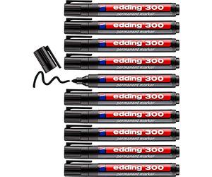 edding 300 Permanent Markers - Black - 50 Pens - Bullet Tip 1.5-3 mm - Waterproof, Quick Drying - Smudge-proof - for Cardboard, Plastic, Glass, Wood, Metal, Glass
