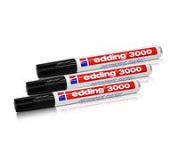edding 3000 Permanent Marker 1.5-3 mm Refillable Black Pack of 3