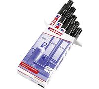 edding 3000 permanent marker - black - box of 10 - round tip 1.5-3 mm - quick-drying permanent markers - waterproof, smudge-proof - for cardboard, plastic, wood, metal, fabric - marker pens