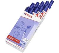 edding 3000 permanent marker - blue - box of 10 - round tip 1.5-3 mm - quick-drying permanent markers - waterproof, smudge-proof - for cardboard, plastic, wood, metal, fabric - marker pens