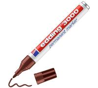edding 3000 permanent marker - brown - 1 pen - round tip 1.5-3 mm - quick-drying permanent markers - waterproof, smudge-proof - for cardboard, plastic, wood, metal, fabric - marker pens