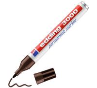 edding 3000 permanent marker - dark-brown - 1 pen - round tip 1.5-3 mm - quick-drying permanent markers - waterproof, smudge-proof - for cardboard, plastic, wood, metal, fabric - marker pens