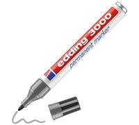 edding 3000 permanent marker - grey - 1 pen - round tip 1.5-3 mm - quick-drying permanent markers - waterproof, smudge-proof - for cardboard, plastic, wood, metal, fabric - marker pens