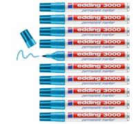 edding 3000 permanent marker - light-blue - box of 10 - round tip 1.5-3 mm - qui
