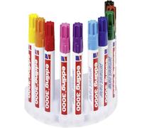 edding 3000 permanent marker - multi-coloured - display box of 10 markers - round nib 1.5-3 mm - quick-drying permanent markers - waterproof,smudge-proof - for cardboard, plastic, wood, metal, fabric