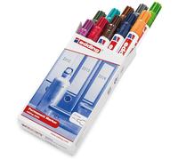 edding 3000 permanent marker - multi-coloured - set of 10 - round nib 1.5-3 mm - quick-drying permanent markers - waterproof, smudge-proof - for cardboard, plastic, wood, metal, fabric - marker pens