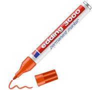 edding 3000 permanent marker - orange - 1 pen - round tip 1.5-3 mm - quick-drying permanent markers - waterproof, smudge-proof - for cardboard, plastic, wood, metal, fabric - marker pens
