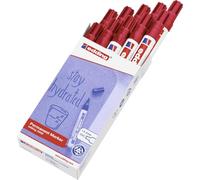 edding 3000 permanent marker - red - box of 10 - round tip 1.5-3 mm - quick-drying permanent markers - waterproof, smudge-proof - for cardboard, plastic, wood, metal, fabric - marker pens