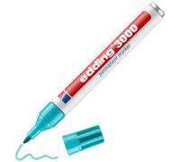 edding 3000 permanent marker - turquoise (blue) - 1 pen - marker pens | round tip 1.5-3 mm - quick-drying permanent markers - waterproof, smudge-proof - for cardboard, plastic, wood, metal, fabric