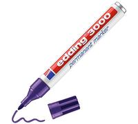 edding 3000 permanent marker - violet (purple) - 1 pen - round tip 1.5-3 mm - quick-drying permanent markers - waterproof, smudge-proof - for cardboard, plastic, wood, metal, fabric - marker pens