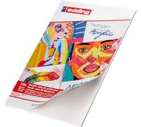 edding 30010 acrylic oil pad - white - 10 sheets in A3 - thick painting paper (300 gsm) - canvas-like paper for acrylic and oil paint, acid-free, ideal for professionals and beginners