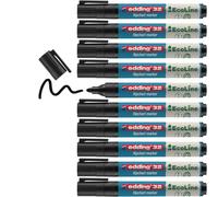 edding 31 EcoLine flipchart marker - black - box of 10 - round nib 1,5-3 mm - marker for writing, drawing on flipchart paper - does not bleed through - does not dry out - refillable