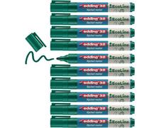edding 31 EcoLine flipchart marker - green - box of 10 - round nib 1,5-3 mm - marker for writing, drawing on flipchart paper - does not bleed through - does not dry out - refillable