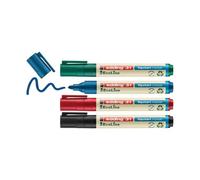 Edding Flipchart Markers 31 EcoLine – Assorted Colours, Round Nib 1.5–3 mm, Refillable, Pack of 4