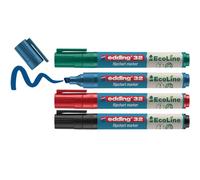 EDDING 32 Ecoline Flipchart Markers - Assorted Colours (Pack of 4) - NEW