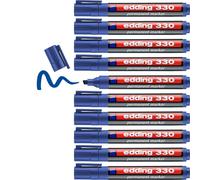 Edding 330 Permanent Blue Marker Pen 02: 10 Pens - blue 1- 5mm
