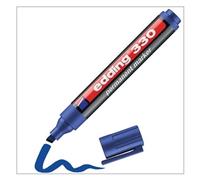edding 330 permanent marker - blue - 10 pens - chisel tip 1-5 mm - waterproof, quick-drying, smear-proof pens - for cardboard, plastic, glass, wood, metal and fabric