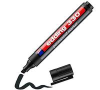 edding 330 permanent marker - black - 1 pen - chisel tip 1-5 mm - waterproof, quick-drying, smear-proof pens - for cardboard, plastic, glass, wood, metal and fabric