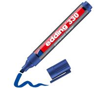 edding 330 Permanent Marker - Blue - 1 Pen - Chisel Tip 1-5 mm - Waterproof, Quick-Drying, Smear-Proof Pens - for Cardboard, Plastic, Glass, Wood, Metal and Fabric