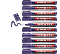 edding 330 permanent marker - violet - 10 pens - chisel tip 1-5 mm - waterproof, quick-drying, smear-proof pens - for cardboard, plastic, glass, wood, metal and fabric