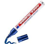 edding 3300 permanent marker - blue - 1 pen - chisel nib 1-5 mm - quick-drying permanent markers - waterproof, smudge-proof - for cardboard, plastic, wood, metal, fabric - marker pens