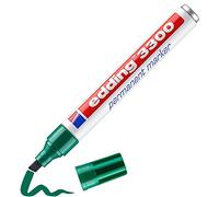 edding 3300 permanent marker - green - 1 pen - chisel nib 1-5 mm - quick-drying permanent markers - waterproof, smudge-proof - for cardboard, plastic, wood, metal, fabric - marker pens