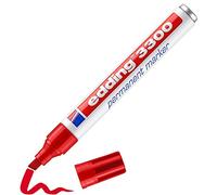 edding 3300 permanent marker - red - 1 pen - chisel nib 1-5 mm - quick-drying permanent markers - waterproof, smudge-proof - for cardboard, plastic, wood, metal, fabric - marker pens