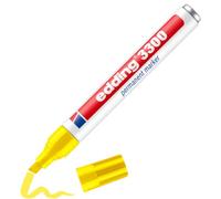 edding 3300 permanent marker - yellow - 1 pen - chisel nib 1-5 mm | quick-drying permanent markers - waterproof, smudge-proof - for cardboard, plastic, wood, metal, fabric - marker pens
