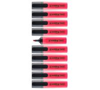 edding 345 highlighter - red - 10 highlighters - chisel nib 2-5 mm - ideal for bright markings and highlighting text passages and notes