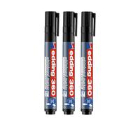 Edding 360 BULLET TIP BLACK WHITEBOARD MARKERS - Single 3 Packs Edding Black