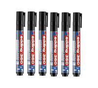 Edding 360 BULLET TIP BLACK WHITEBOARD MARKERS - Single 6 Packs Edding Black