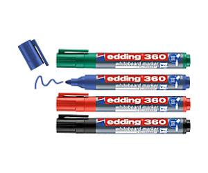 edding 360 Non-permanent Whiteboard Marker Assorted Medium Bullet 1.5 - 3 mm Pack of 4