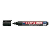 edding 360 whiteboard marker - black - 1 whiteboard pen - round tip 1.5-3 mm - whiteboard pen dry wipe - for whiteboards, flipcharts, pinboards, magnetic and memo boards - sketchnotes - refillable