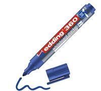 edding 360 whiteboard marker - blue - 1 whiteboard pen - round tip 1.5-3 mm - whiteboard pen dry wipe - for whiteboards, flipcharts, pinboards, magnetic and memo boards - sketchnotes - refillable