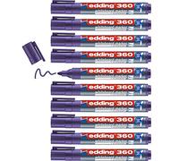 edding 360 whiteboard marker - violet - 10 whiteboard pens - round tip 1.5-3 mm - whiteboard pen dry wipe - for whiteboards, flipcharts, pinboards, magnetic and memo boards - sketchnotes