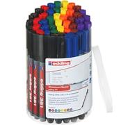 edding Whiteboard Marker 361 – Multi-coloured, Round 1 mm Tip, Drywipe, Refillable – 50 Pack