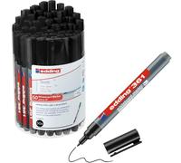 edding 361 whiteboard marker - black - 50 whiteboard pens - round tip 1 mm - whiteboard pen dry wipe - for whiteboards, flipcharts, pinboards, magnetic and memo boards - sketchnotes - refillable