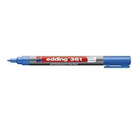 edding 361 whiteboard marker - blue - 1 whiteboard pen - round tip 1 mm - whiteboard pen dry wipe - for whiteboards, flipcharts, pinboards, magnetic and memo boards - sketchnotes - refillable