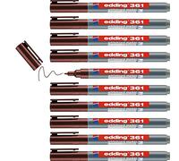 edding 361 whiteboard marker - brown - 10 whiteboard pens - round tip 1 mm - whiteboard pen dry wipe - for whiteboards, flipcharts, pinboards, magnetic and memo boards - sketchnotes