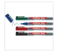 Edding 361 Whiteboard Marker Bullet Tip 1Mm Line Assorted Colours Pack 4