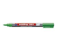 edding 361 whiteboard marker - green - 1 whiteboard pen - round tip 1 mm - whiteboard pen dry wipe - for whiteboards, flipcharts, pinboards, magnetic and memo boards - sketchnotes - refillable